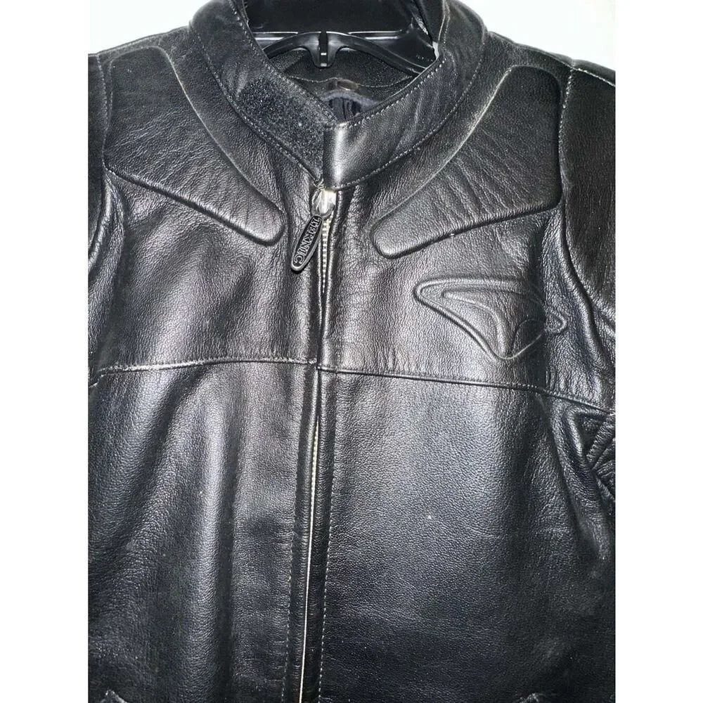 Teknic Leather Armored Motorcycle Jacket Removable Liner Size 40/50 Medium